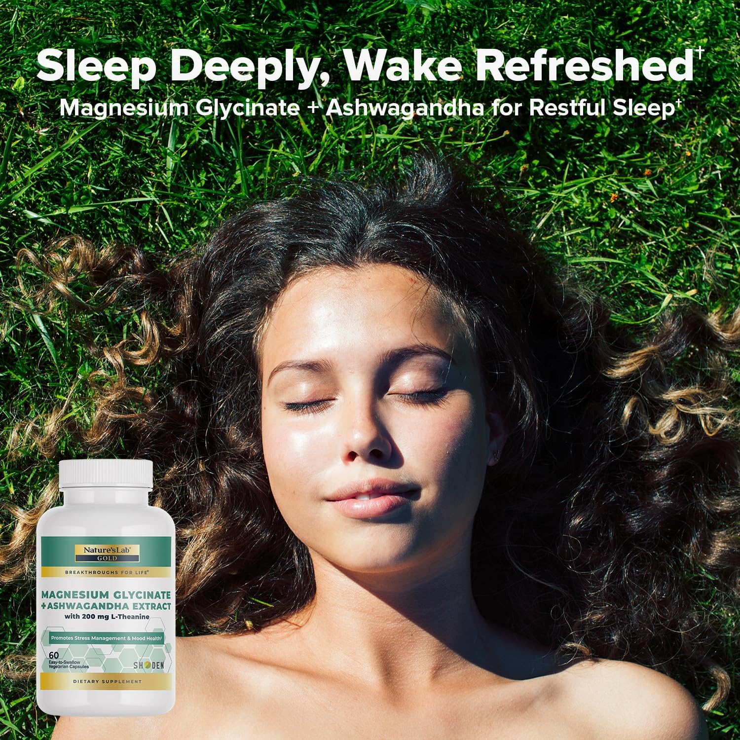 Nature's Lab Gold Magnesium + Ashwagandha with L-Theanine - Promotes Stress Management & Mood Health* - 60 Capsules (30 Day Supply) - Image 4