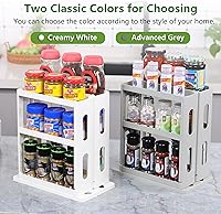 Vista 7 de Spice Rack Organizer 3 tier Seasoning Holder, Pull and Rotated Storage Cabinet for Kitchen Bathroom Countertop 10.8”H x 5.8”W x 10.4”D (Advance Gray)