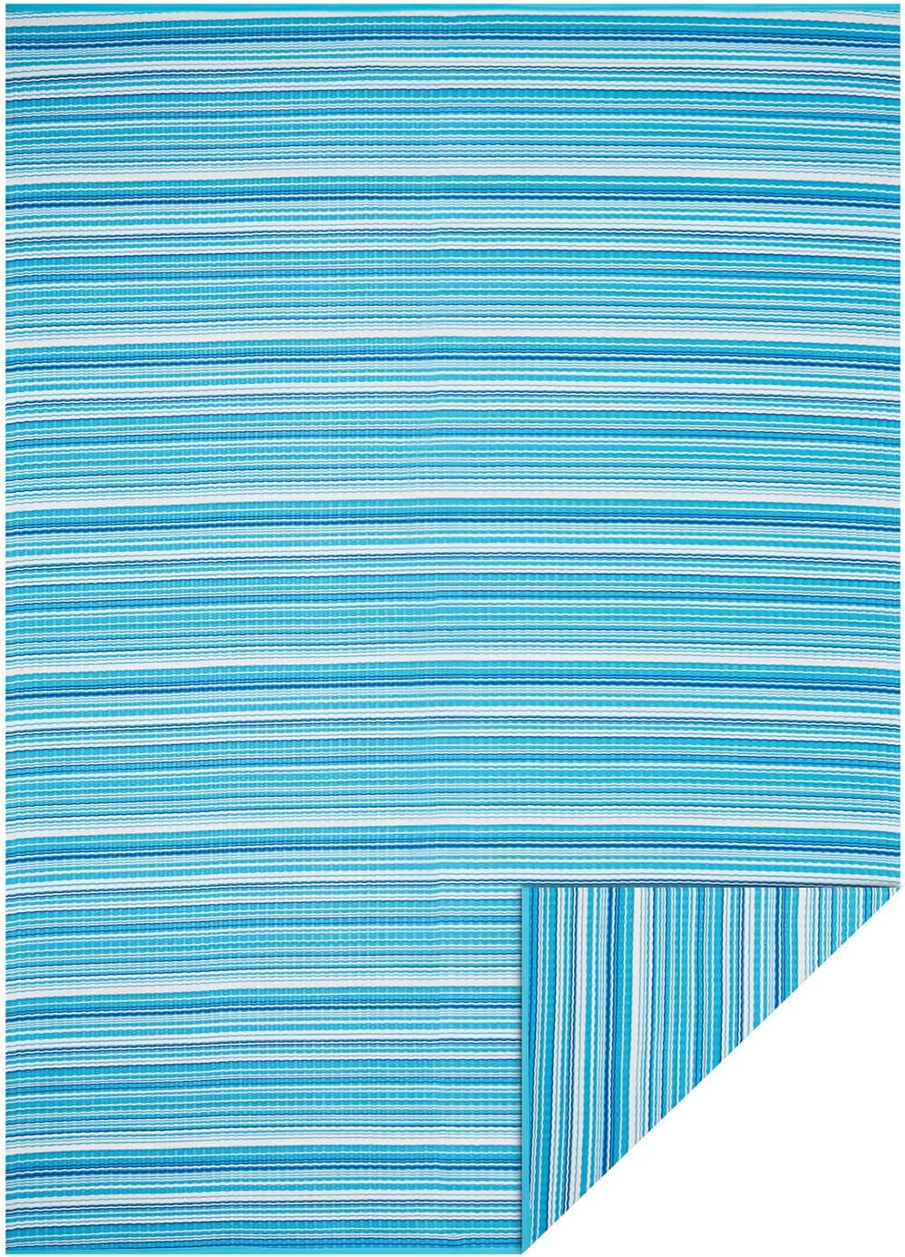 Santex Outdoor/Indoor Plastic Straw Rugs Waterproof Portable Mat Easy to Clean Outdoor Patio Mat,Perfect for Garden, Patio, Picnic, Decking (Blue,5x7 Feet)