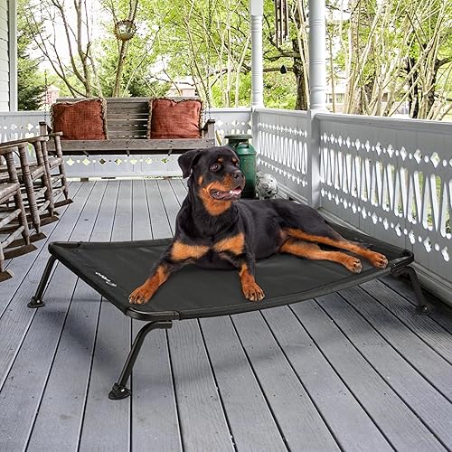 Miniatura 8 de Veehoo Cama elevada para perros para exteriores, cama elevada para perros de enfriamiento XL, portátil, impermeable, curvada, para exteriores, hasta