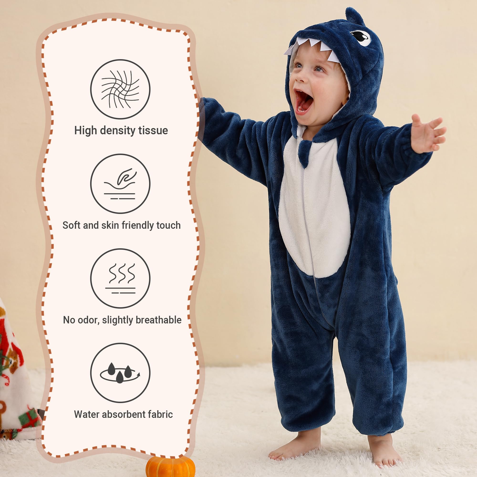 HAHASHOW Neonato Inverno Pagliaccetto con Cappuccio, Bambino Flanella Incantevole Animale Pigiama, Pagliaccetto Ragazze Ragazzi Jumpsuit 0-36 Mesi
