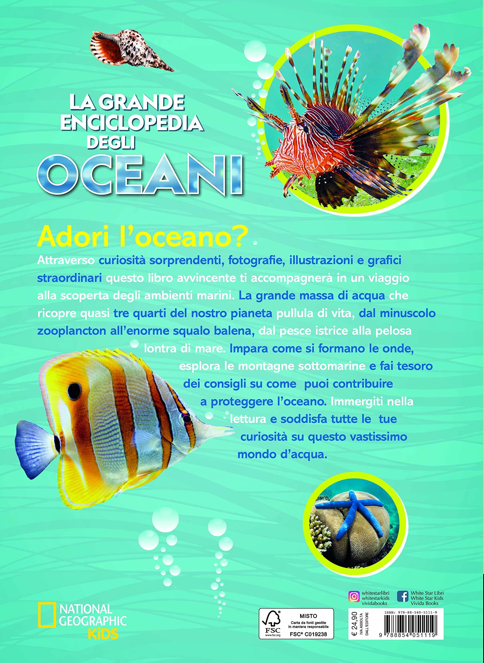 Enciclopedia Oceani - La grande enciclopedia degli oceani | Edizione a colori | Guida completa alla vita marina, Atlante illustrato