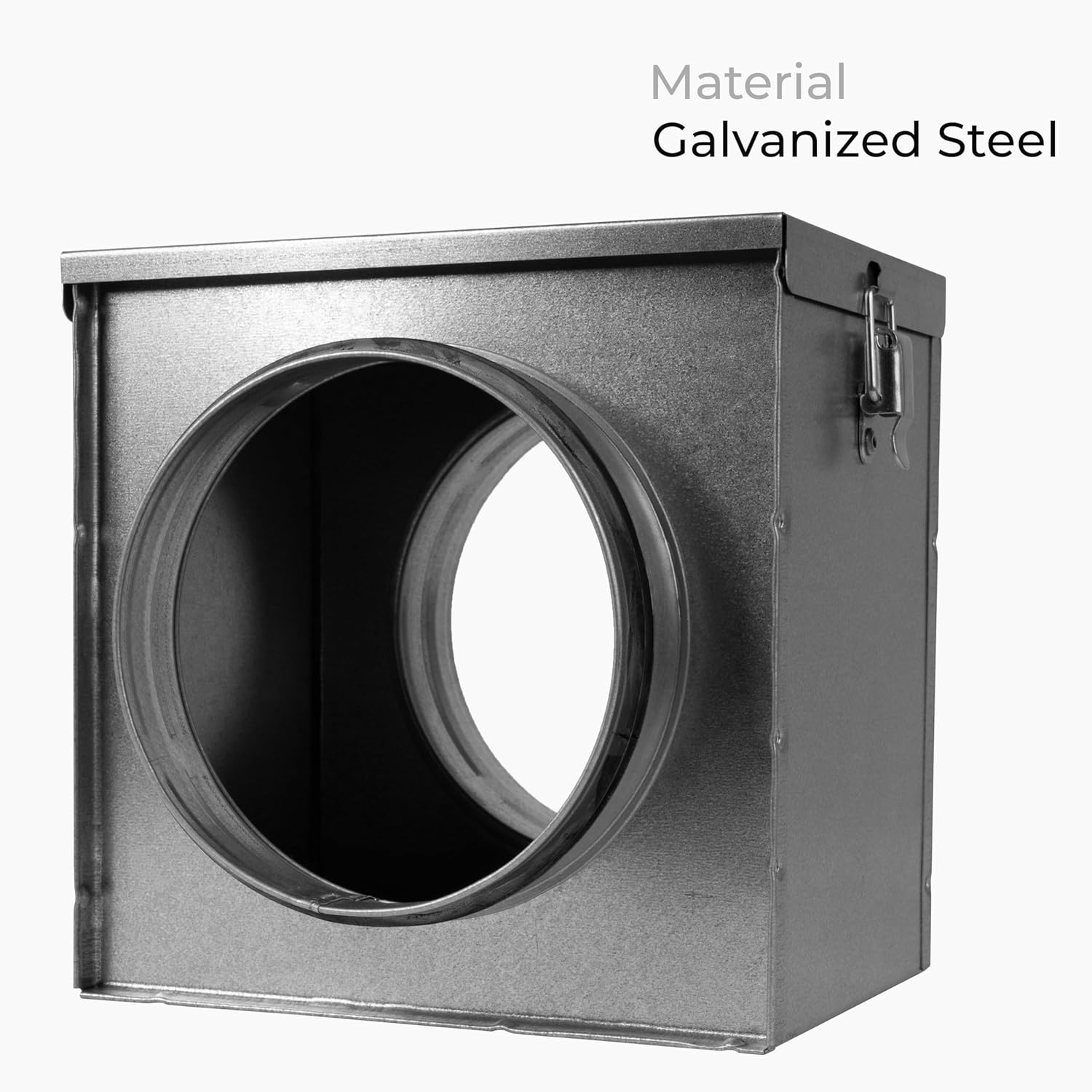 6 Inch Filter Box - Inline Duct Filter for Round Duct - Galvanized Steel Air Filter with EPDM Rubber Seal Gaskets - Intake Filter Ventilation - Air Filtration System for Home