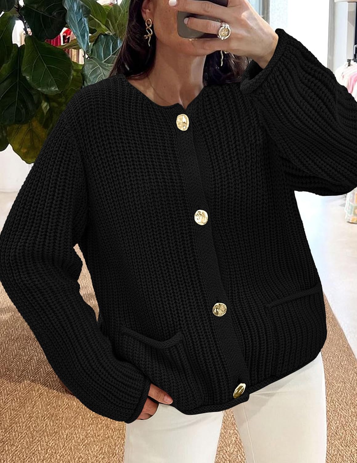 PRETTYGARDEN Cardigan Sweaters for Women 2026 Trendy Oversized Knit Chunky Button Cardigans Fall Winter Outfits with Pockets - Image 2