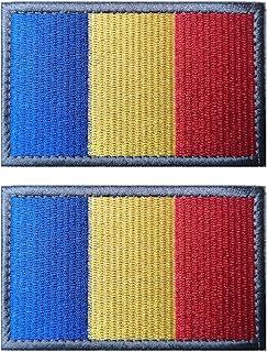 2 PCS AliPlus Romania Flag Patches Embroidered Tactical Military Morale Patch Applique Fastener Hook and Loop
