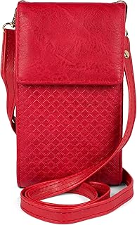 Borsa a tracolla da donna con motivo a nido d'ape e bottone automatico, 02012372