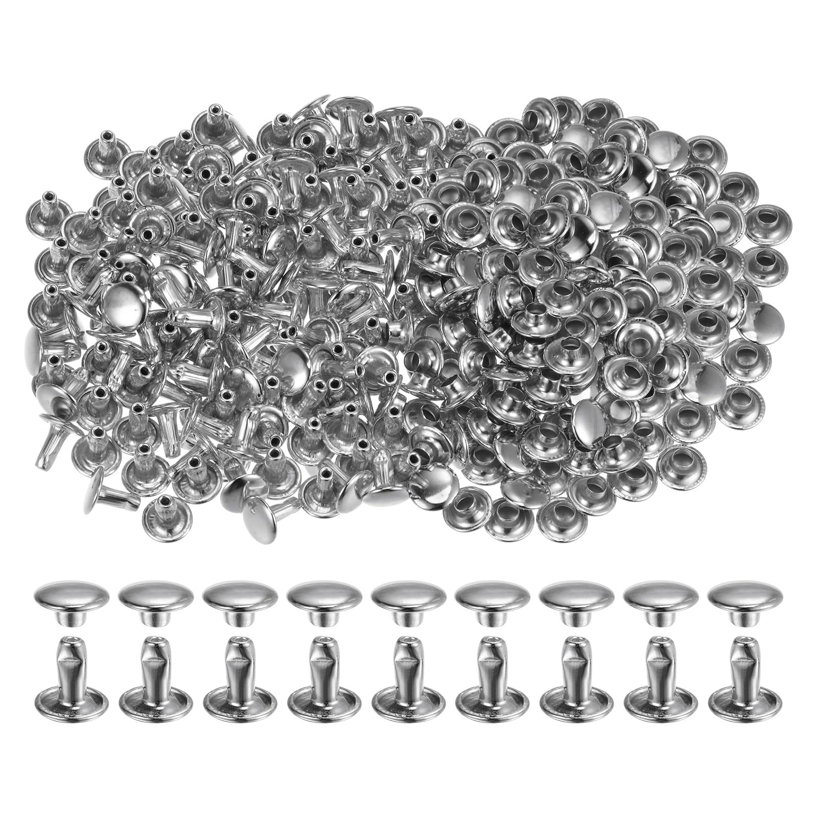 30 Borchie Decorative A Fiore Argento Antico – Rivetti Per Pelletteria, Cinture, Borse – 15mm - Foto 3