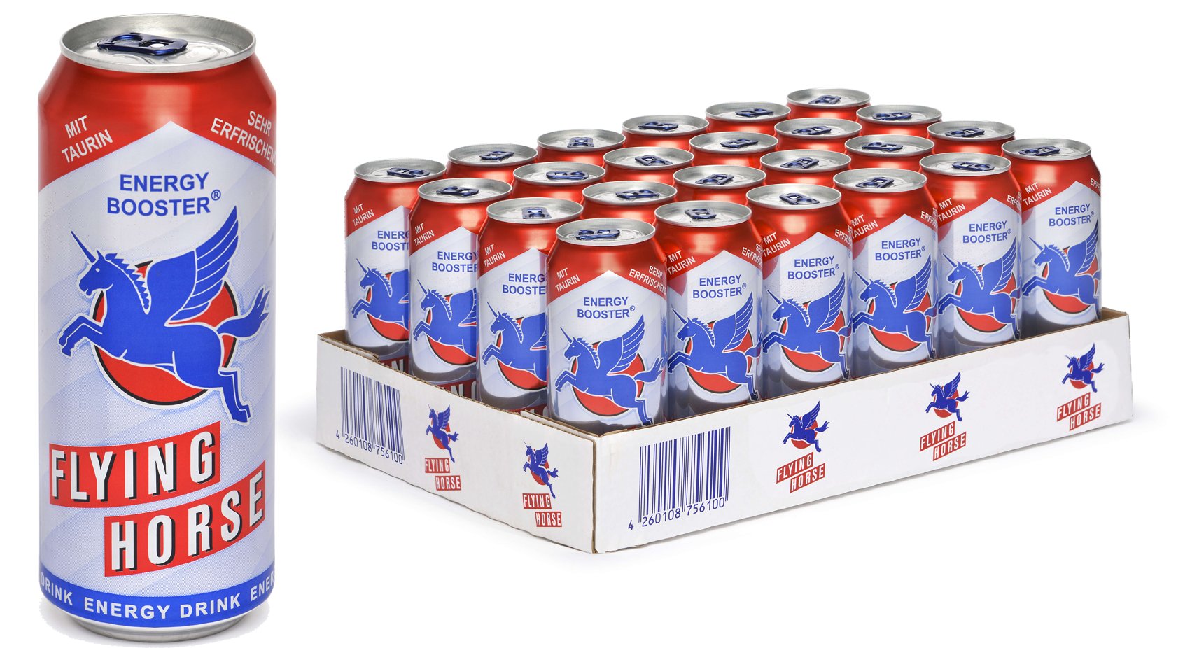 Flying Horse Energy Drink, 24er Pack, inc. 6.00€ EINWEG Pfand (24 x 500 ml)