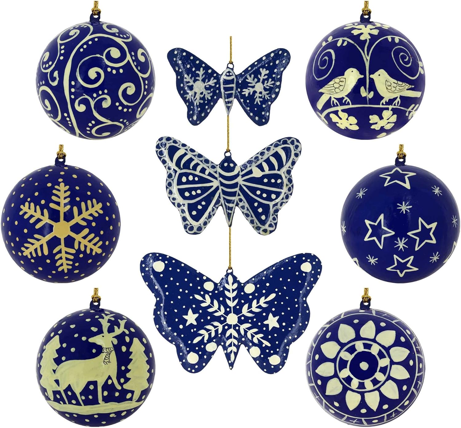 Wholesale Christmas Paper Mache Ornaments 5 Sets of 6 Balls