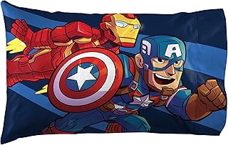 Jay Franco Marvel Super Hero Adventures Charge 1 Pack Pillowcase - Double-Sided Kids Super Soft Bedding - Features The Avengers