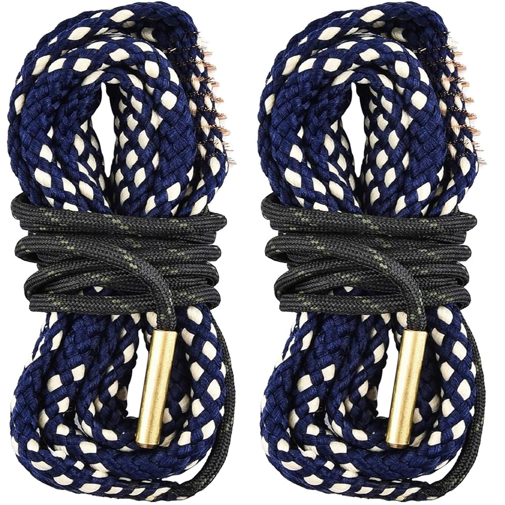 EZshoot 2 PCS Gun Cleaner, Bore Rope for Rifle Pistol Shotgun, Reusable Gun Cleaning Rope, Barrel Cleaner for 5.56mm/.223/.22/9mm/Cal .380/12 GA/. 30 Cal/.308/.44 Cal. (Choose Suitable Calibers)