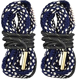 EZshoot 2 PCS Gun Cleaner, Bore Rope for Rifle Pistol Shotgun, Reusable Gun Cleaning Rope, Barrel Cleaner for 5.56mm/.223/.22/9mm/Cal .380/12 GA/. 30 Cal/.308/.44 Cal. (Choose Suitable Calibers)