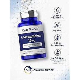 Carlyle L Methylfolate 15mg | 90 Capsules | Max Potency | Optimized and Activated | Non-GMO, Gluten Free | Methyl Folate, 5-MTHF | by Opti-Folate