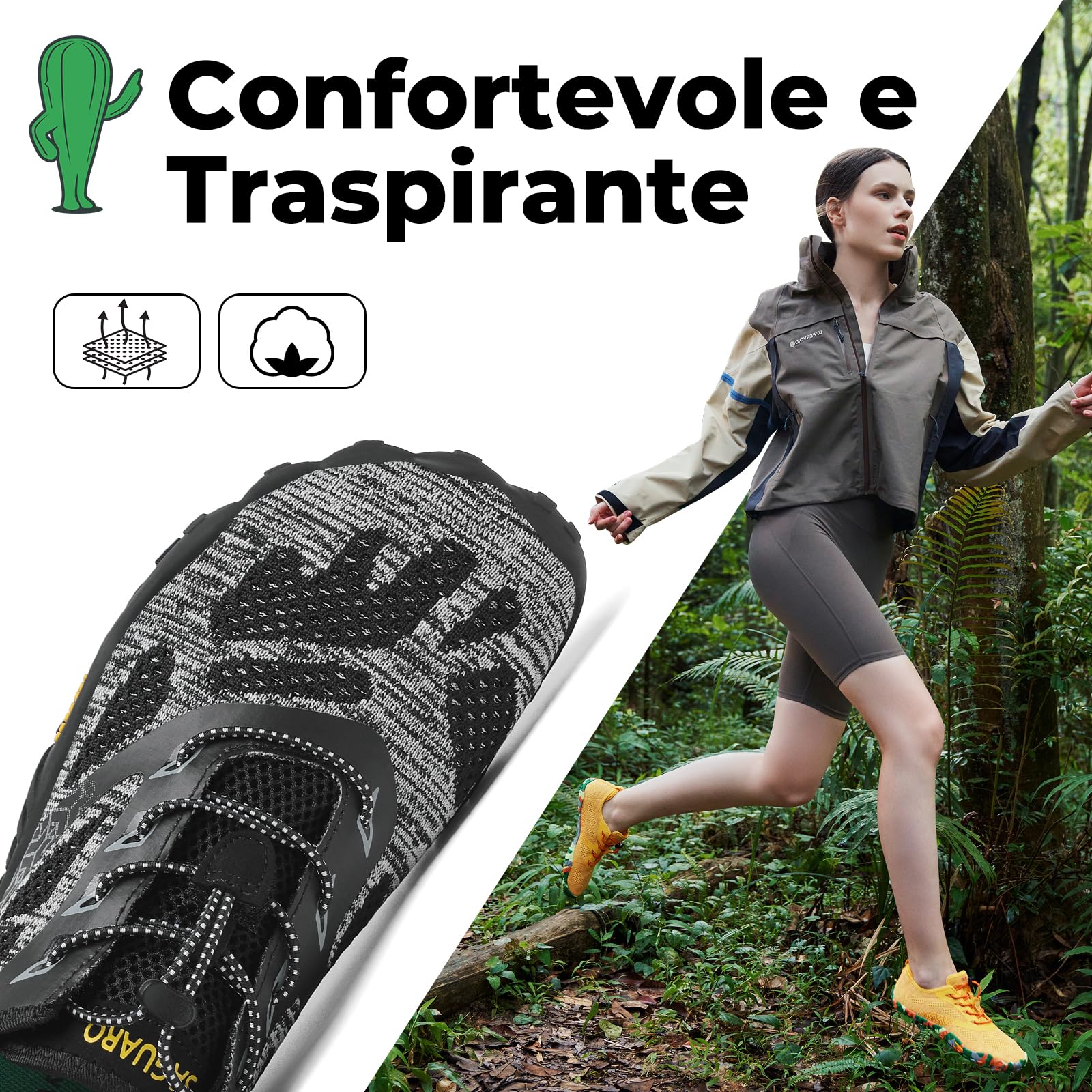 SAGUARO Scarpe Barefoot Shoes Minimaliste Scarpe da Trail Running Uomo Donna Gr.36-48