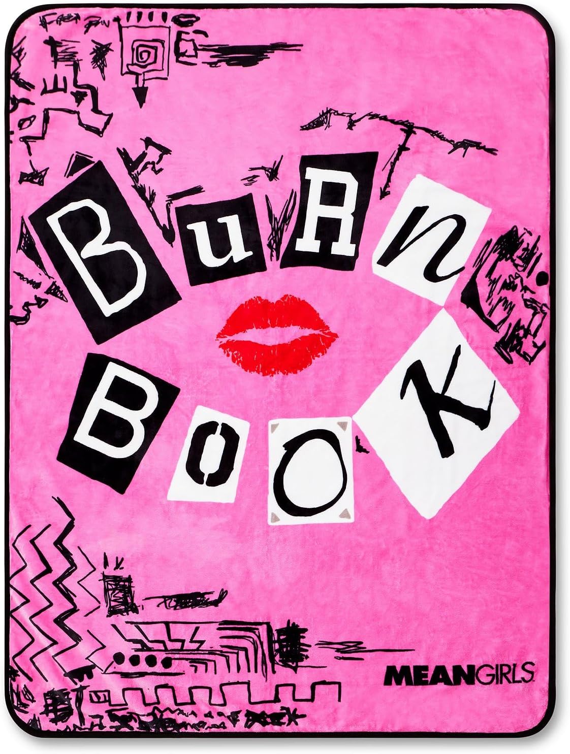 Spencer Gifts Mean Girls Burn Book Reversible Fleece Blanket