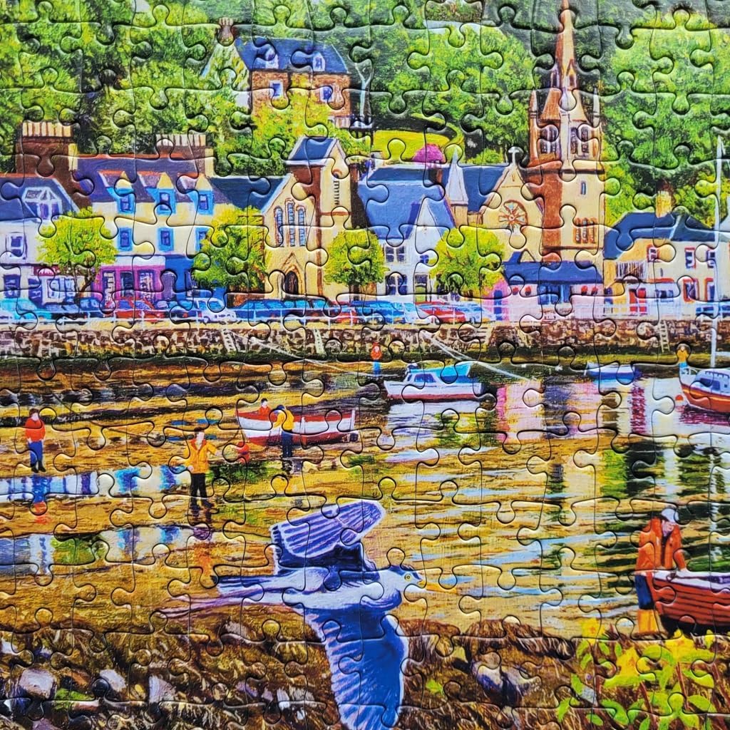 Low Tide at Tobermory | 636 Piece Jigsaw Puzzle | Panoramic Seaside Puzzle | Sustainable Jigsaw Puzzle for Adults | Premium 100% Recycled Board | Great Gift for Adults | Gibsons Games