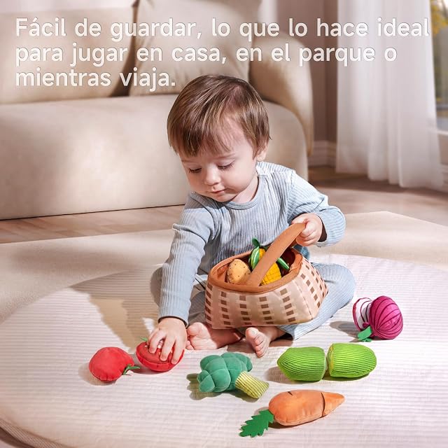 Foto 6 de 7 de TUMAMA Cesta De Verduras Juguetes, Productos Compras Cocina para Juegos De rol, Pepinos, Tomates, Zanahorias