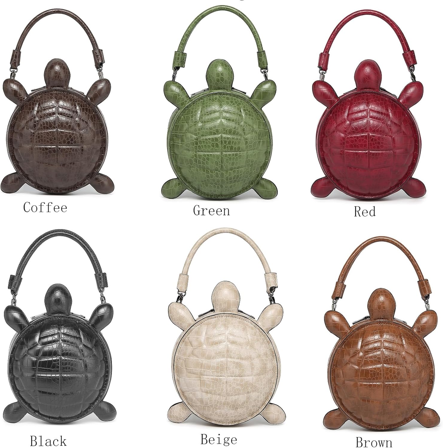 Men and Women PU Leather Unique Novelty Turtle Shaped Crossbody Shoulder Bag Handbag Purse - Image 7