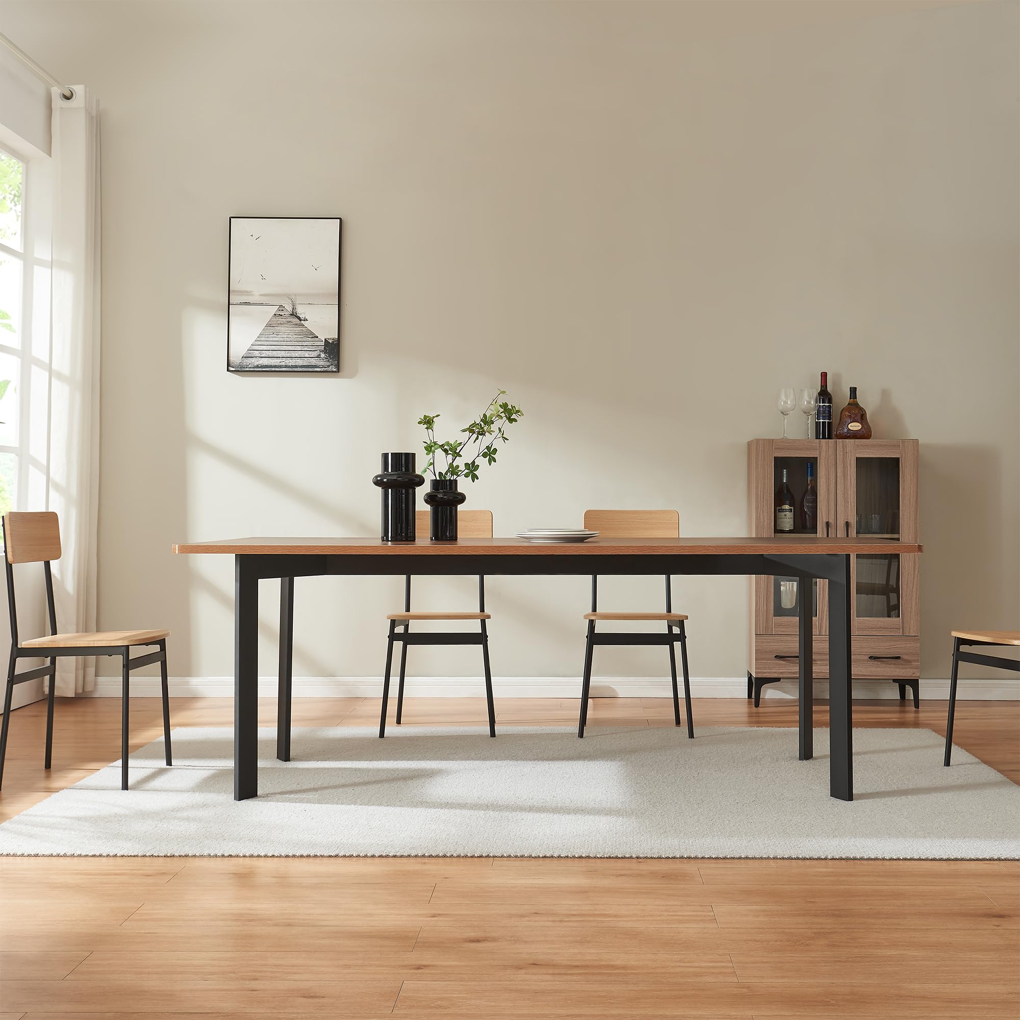 [en.casa] Telaio per Mobili 'Fai da Te' in Acciaio Struttura a 4 Gambe per Tavolo da Pranzo Scrivania Base per Banco da Lavoro 140 x 70 x 72 cm - Nero