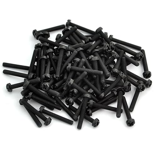 Electronics-Salon Tornillo de máquina de nailon M3 x 0.787 in, negro, combinación Phillips-Slotted Drive, cabeza panorámica, métrico