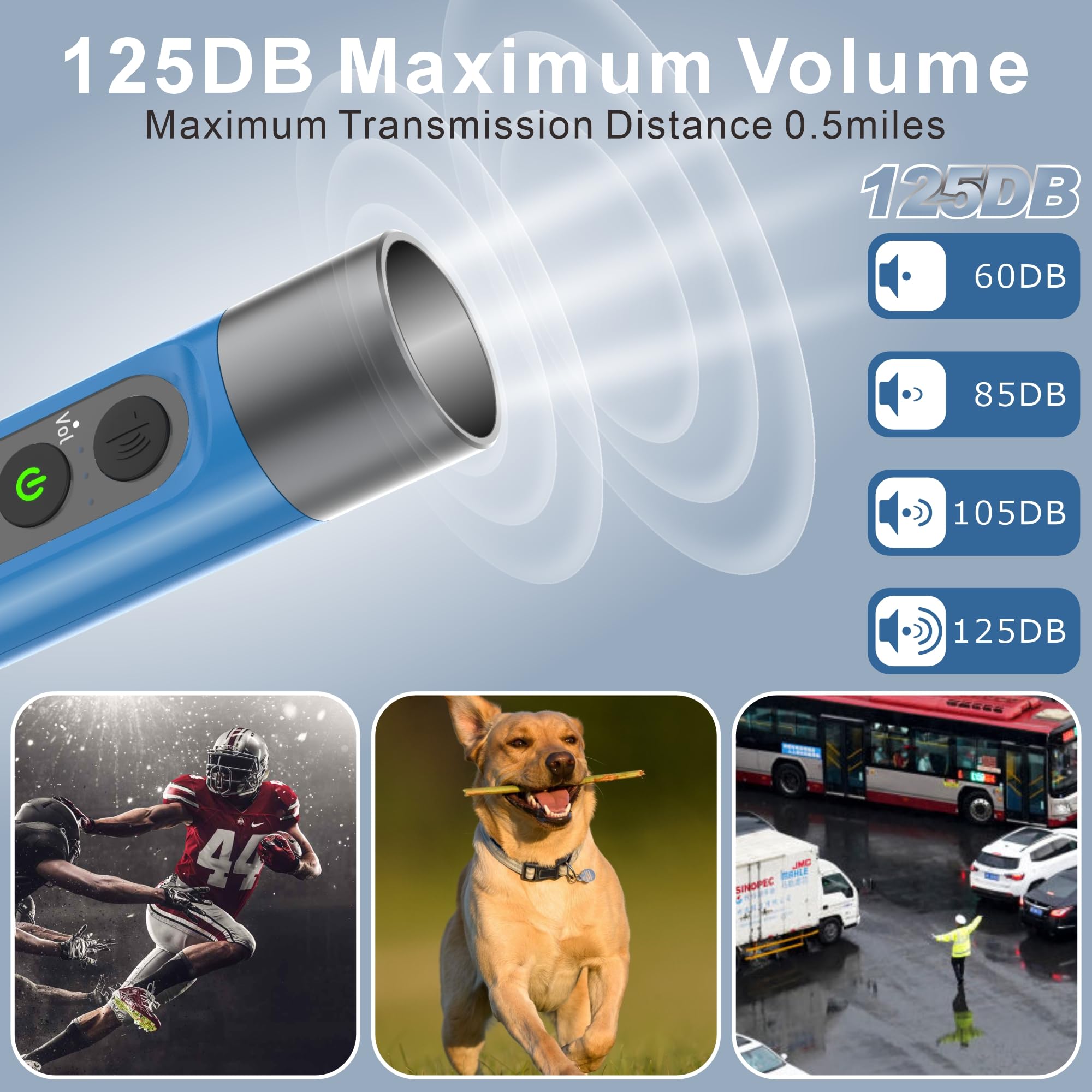 Silbato electrónico IPX5 máximo de Sonido 125db, batería de 1000 mAh para Entrenadores, Profesores, Silbato Deportivo