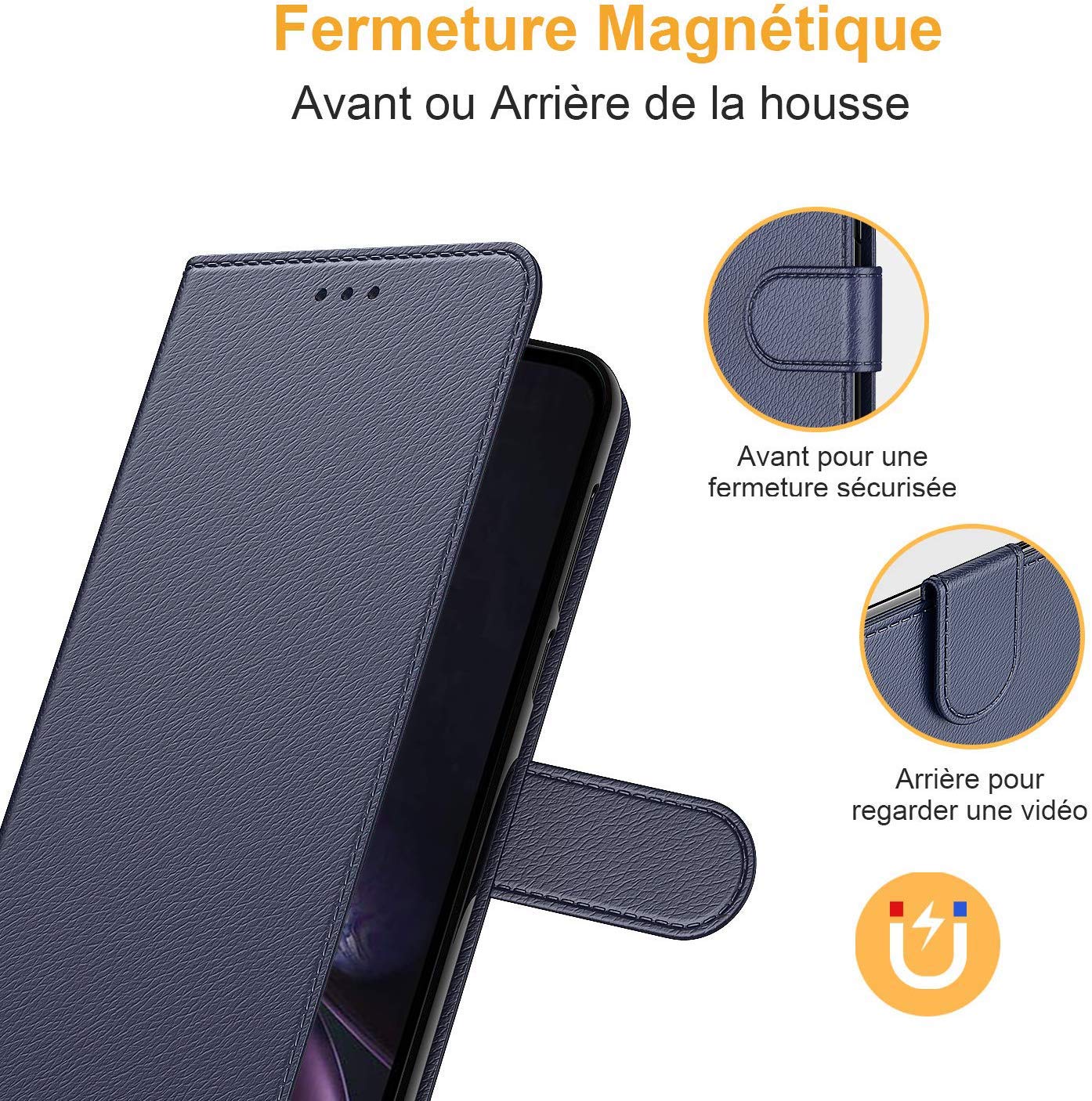 AURSTORE Etui Coque pour iPhone 11 2019 (6,1 Pouce), Protection Housse en Cuir PU Pochette
