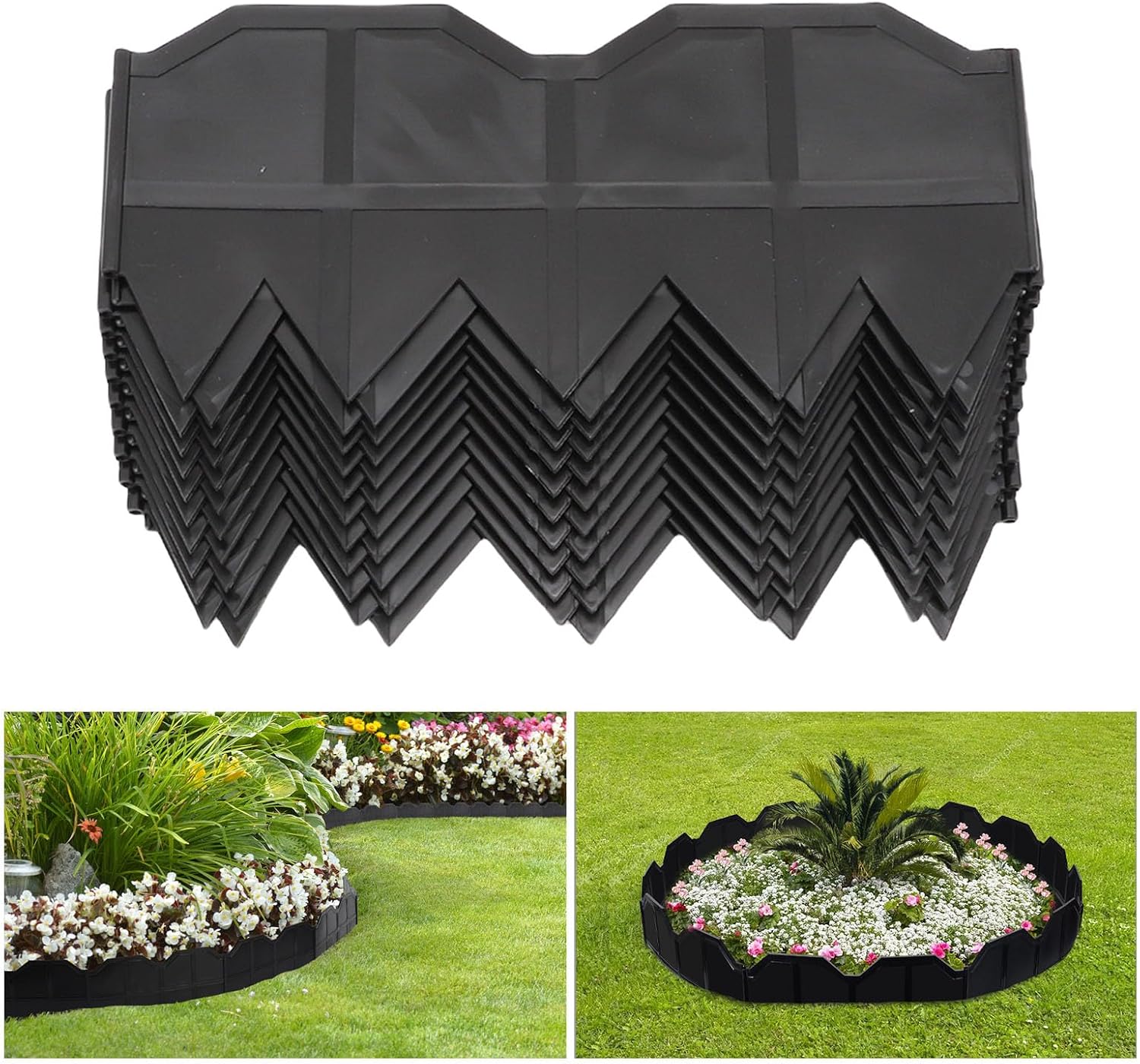 Garden Edging Border Easy Install Landscape Edging Border Black Plastic Garden Fence Outdoor
