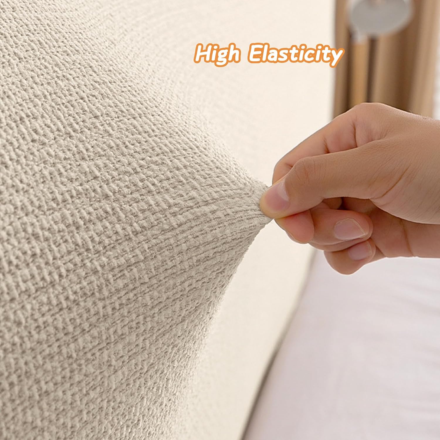 Stretch Headboard Covers for Full Queen King Size, Thickened Bed Head Cover Anti Slip Headboard Dustproof Protector Cover for Bedroom Decor All-Around Headboard Protection (B,King: 75"-87")