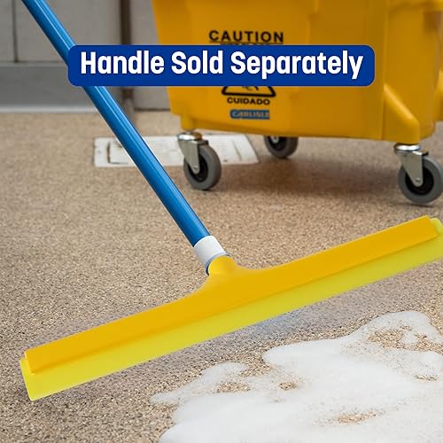 Miniatura 5 de SPARTA 4156804 - Escobilla de goma doble de plástico con estructura duradera para limpieza, comercial, residencial, 24 pulgadas, color amarillo