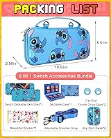 Vista 3 de Xinocy for Nintendo Switch OLED 9 in 1 Storage Accessories Kit with Travel Carrying Case+Switch Protective Cover+Game Case Holder+Strap+Sticker+2