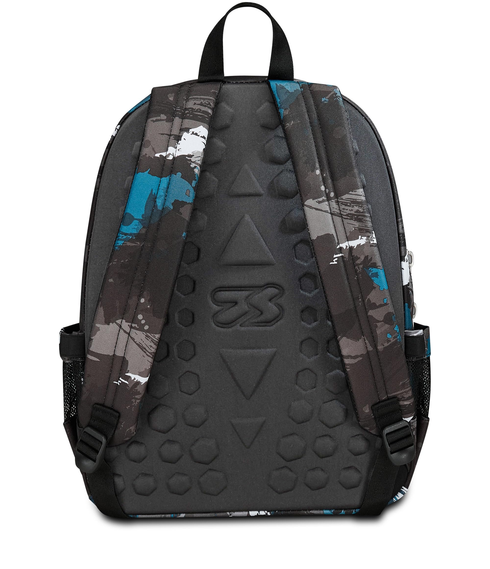 Seven Freethink Zaino Scuola Media e Superiore Ragazzo, 34L, Doppio Scomparto, Tasca PC e Borraccia, Ricarica USB, Nero Verde