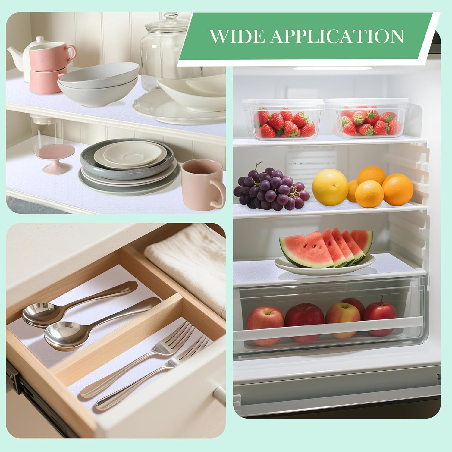 Cabinet Shelf Liners 24 Inch Wide X 20 Ft Non-Slip Drawer Mat for Kitchen Cabinet Washable Shelf Paper for Shelves Non-Adhesive Refrigerator Liner Strong Grip Mat for Drawers,Cupboard, Pantry, Bedroom