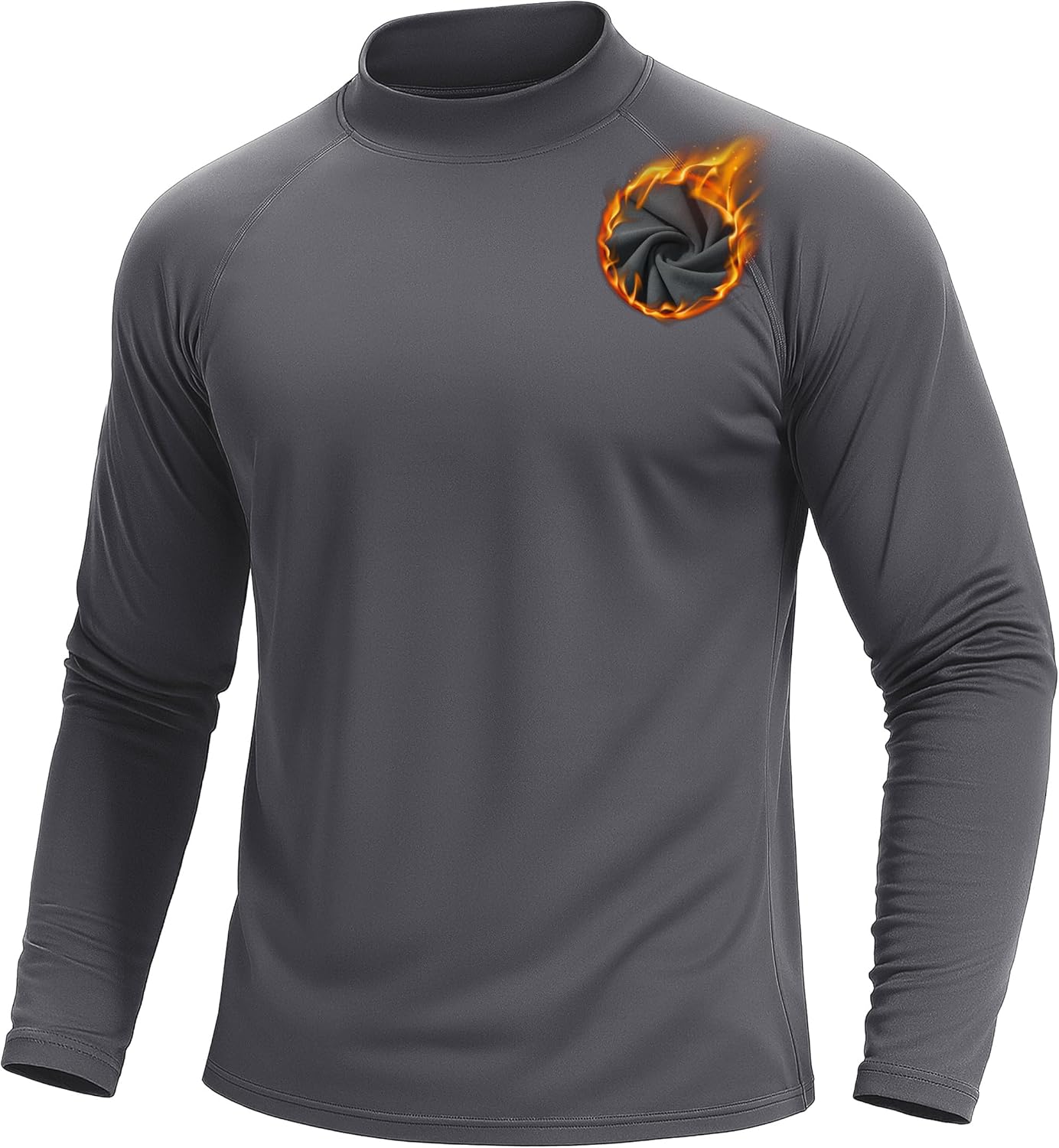TACVASEN Mens Thermal Fleece Shirt Mock Turtle Neck Base Layer Long Sleeve Athletic Warm Undershirt Winter Running Tops