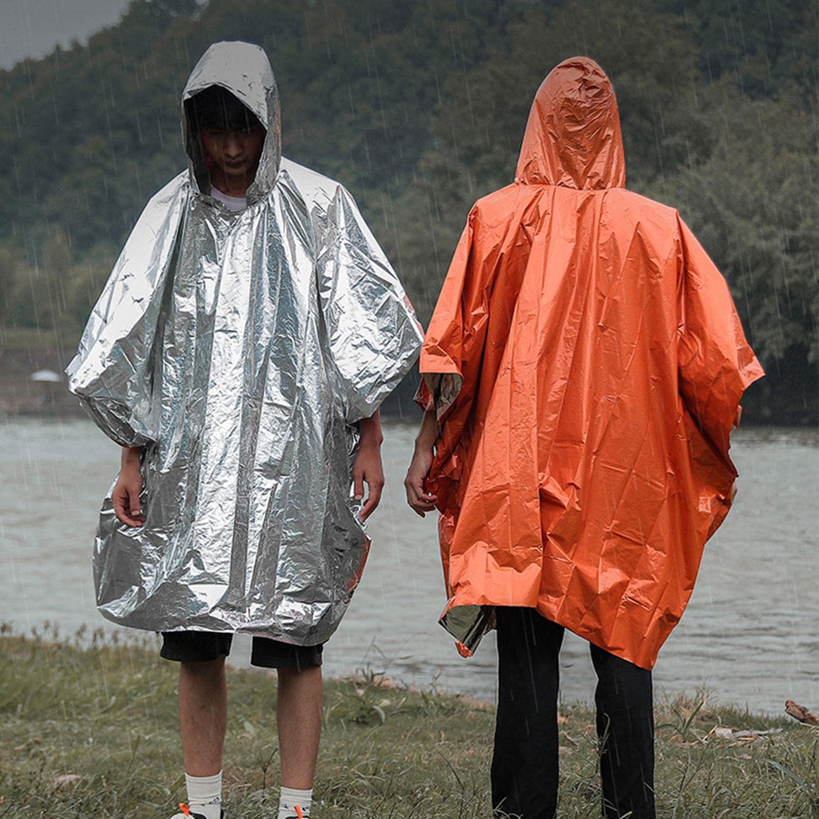 Poncho przeciwdeszczowe dla doros?ych - Peleryna przeciwdeszczowa poncho | Wiatroodporny, odporny rozdarcia p?aszcz przeciwdeszczowy z kieszeni? plecak turystyczny Pomurom