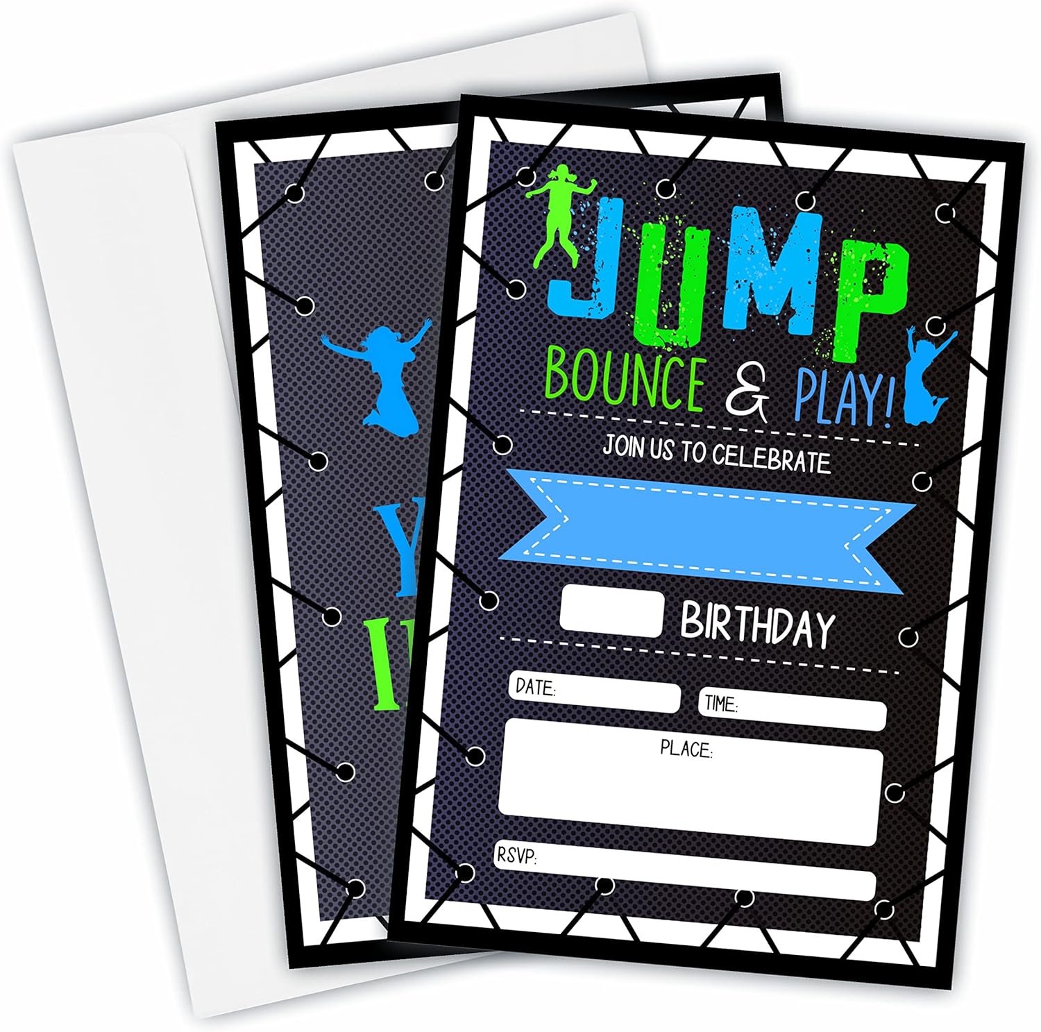 Jump Bounce & Play Birthday Invitations, Trampoline