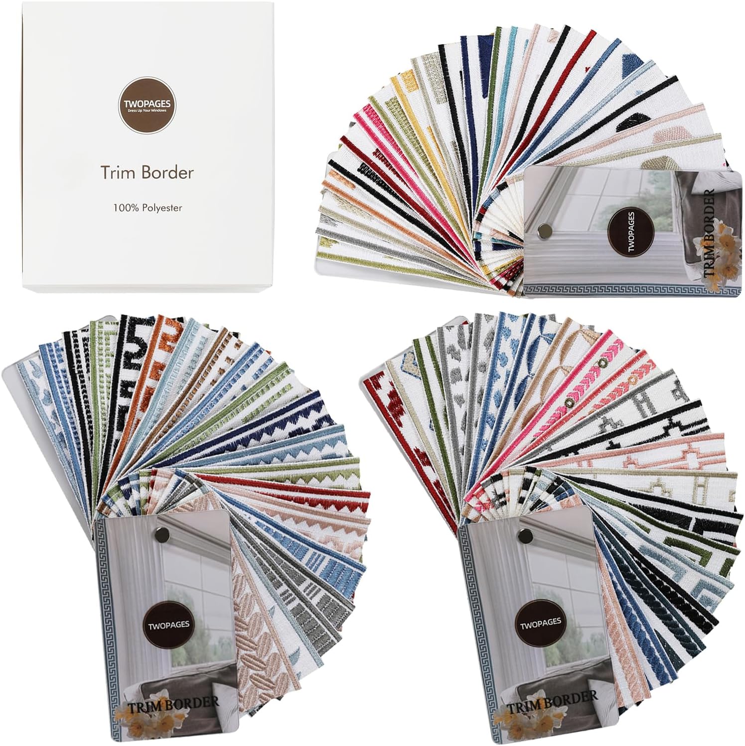 TWOPAGES Decorative Ribbon Trim Tape Samples Curtain/Shade Embroidery Trim for DIY Sewing Crafts Handmade Clothing Decoration