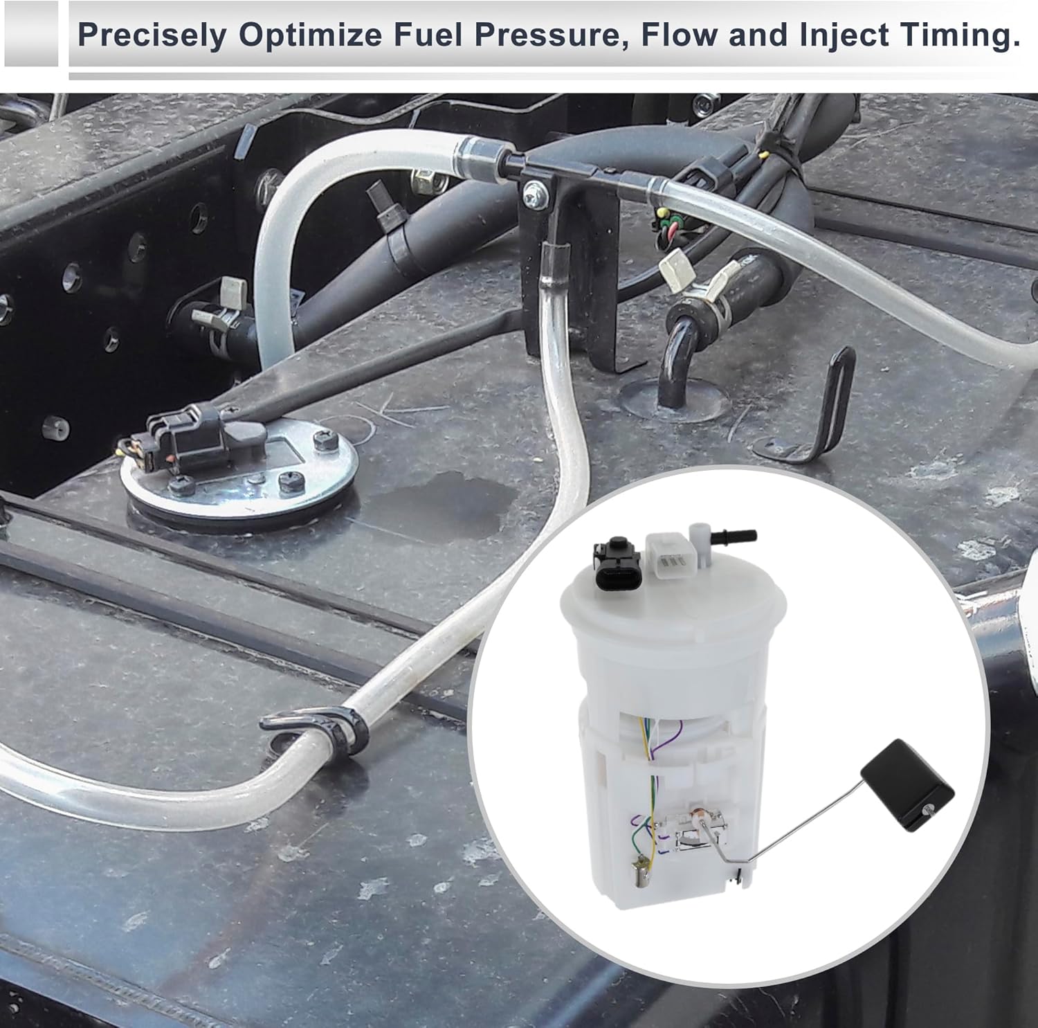 Electric Fuel Pump Assembly for Chevrolet Aveo Aveo 5 2006-2008 L4 1.6L with 1 Tube Fuel Filter Pump Module with Sending Unit No.96447645