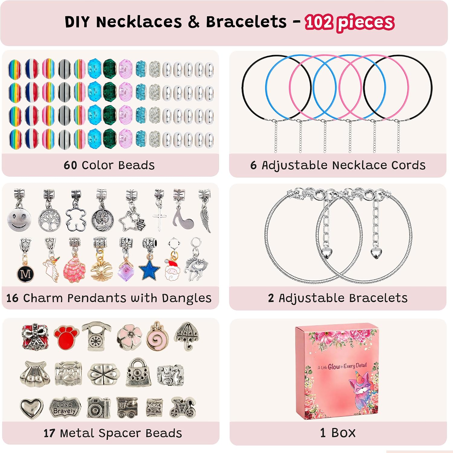 KatchOn, DIY Jewelry Making Kit | Charm Bracelet Making Kit Arts & Crafts Gift for Teen Girls, Chain Bracelet Beads and Craft Kits for Teen Girls Birthday Gifts, Jewelry Making Supplies