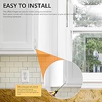 Vista 8 de Ravinte 30 paquetes (15 pares) Bisagra de inserción blanca de 3/8" para gabinetes de cocina/baño/muebles y puertas, Bisagras de cierre automático