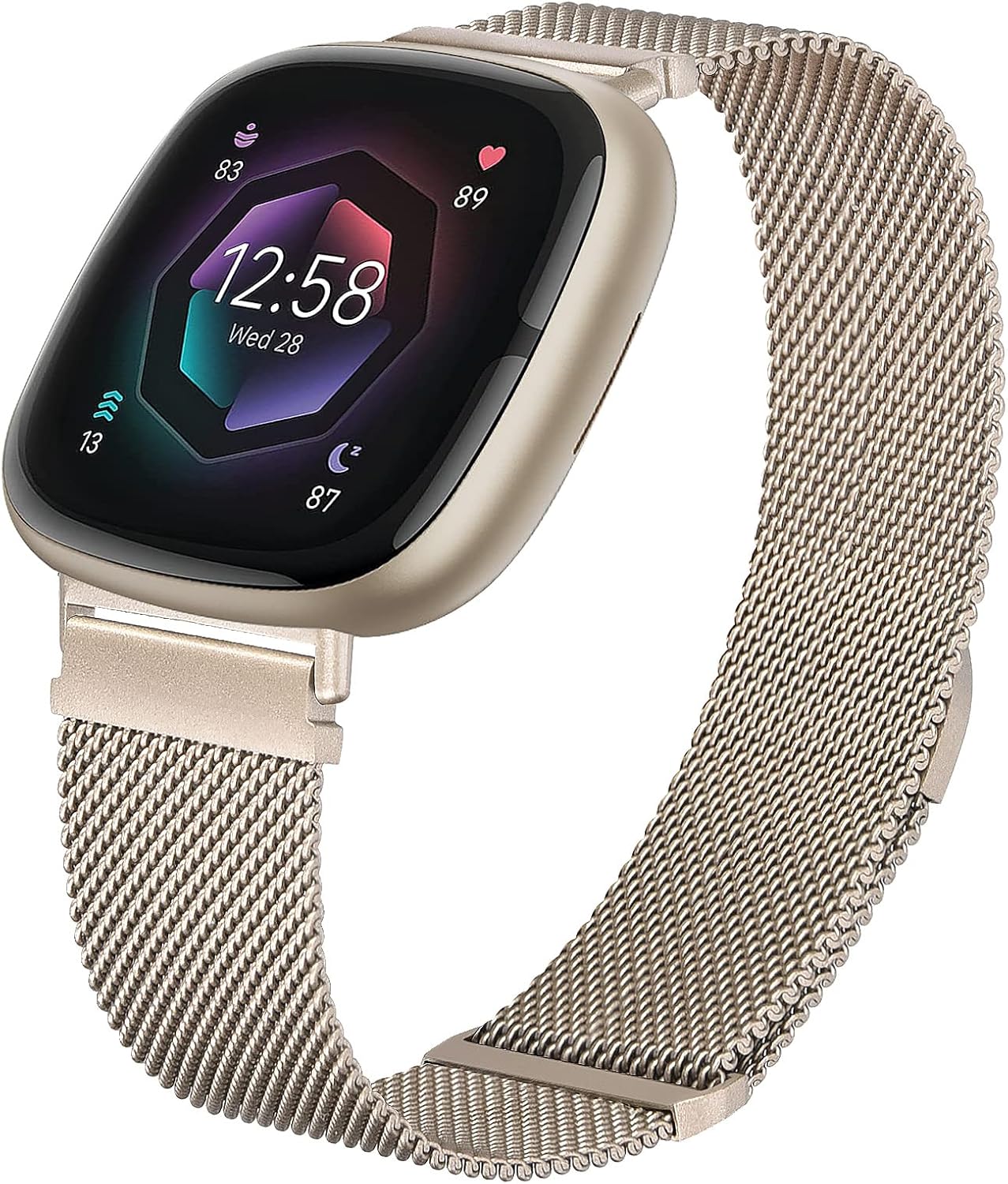 Vanjua Metal Band For Fitbit Sense 2/Versa 4 - Stainless Steel Magnetic Watch Strap