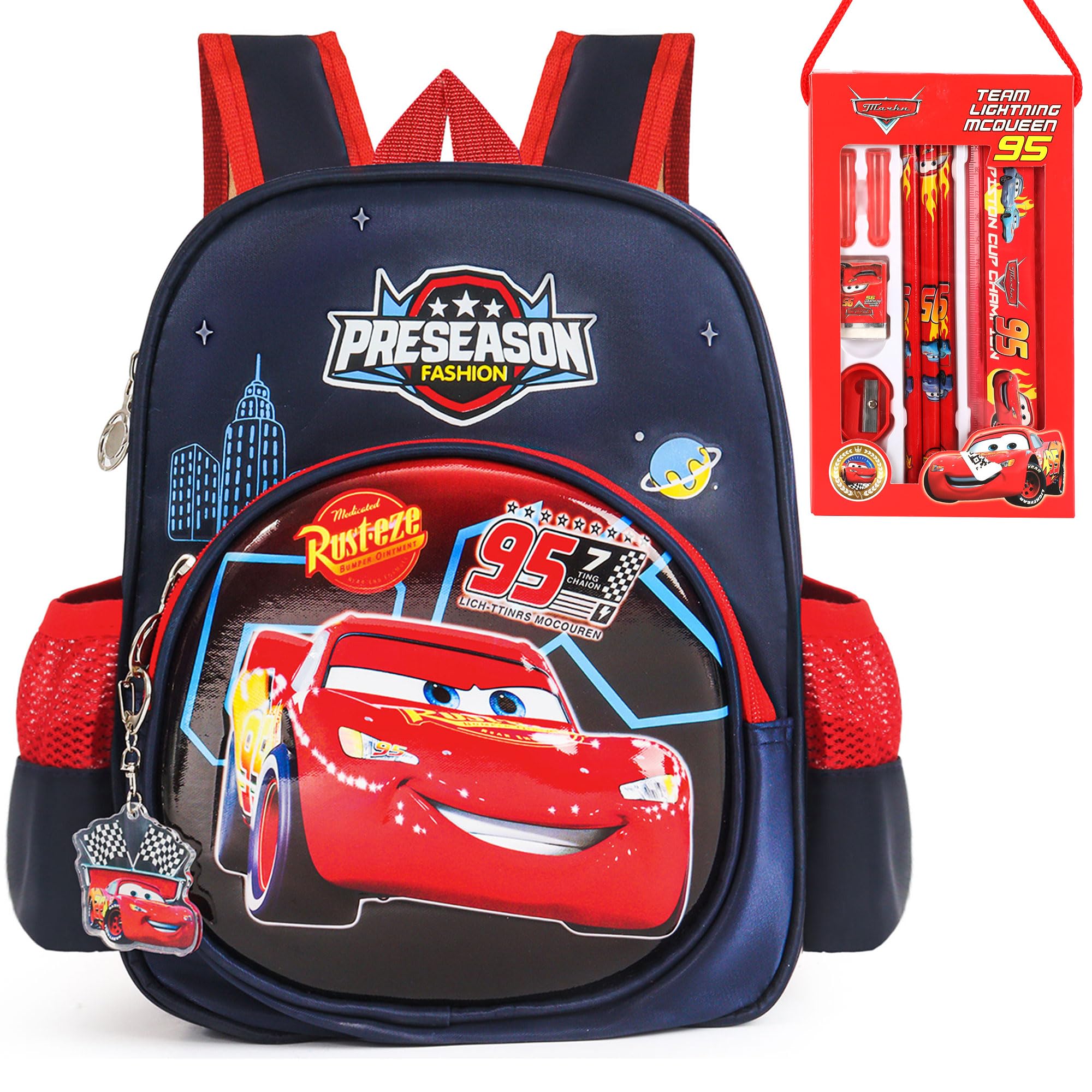 Joicin12 Inch Lightning Mc Backpack - Cars Children's Backpack Novelty Toddler Waterproof Schoolbag for Boys Girls Kids 3-6 Years Old