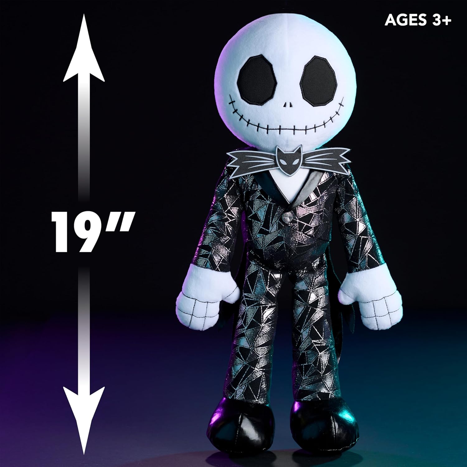 Disney Tim Burton's The Nightmare Before Christmas Large 19-inch Jack Skellington Plush Stuffed Animal, Mettalic Finish, Soft Toys for Fans, Girls, Boys, Kids Ages 3 and Up by Just Play - Image 6