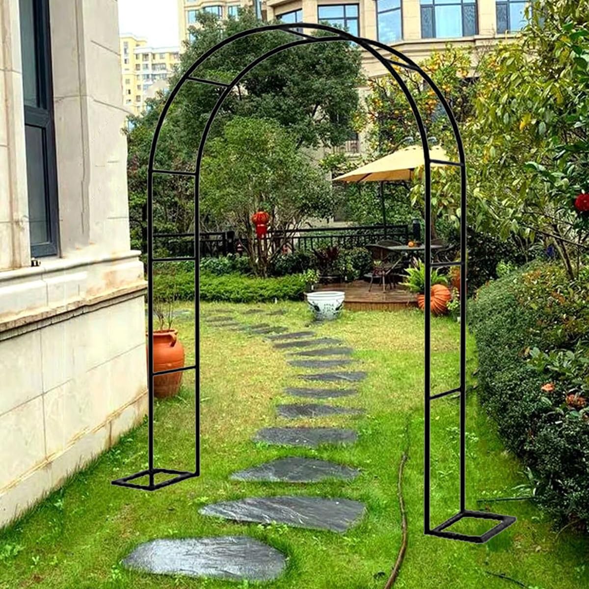 Arche de jardin en métal tuteur plantes grimpantes tonnelle de mariage extérieure rosiers