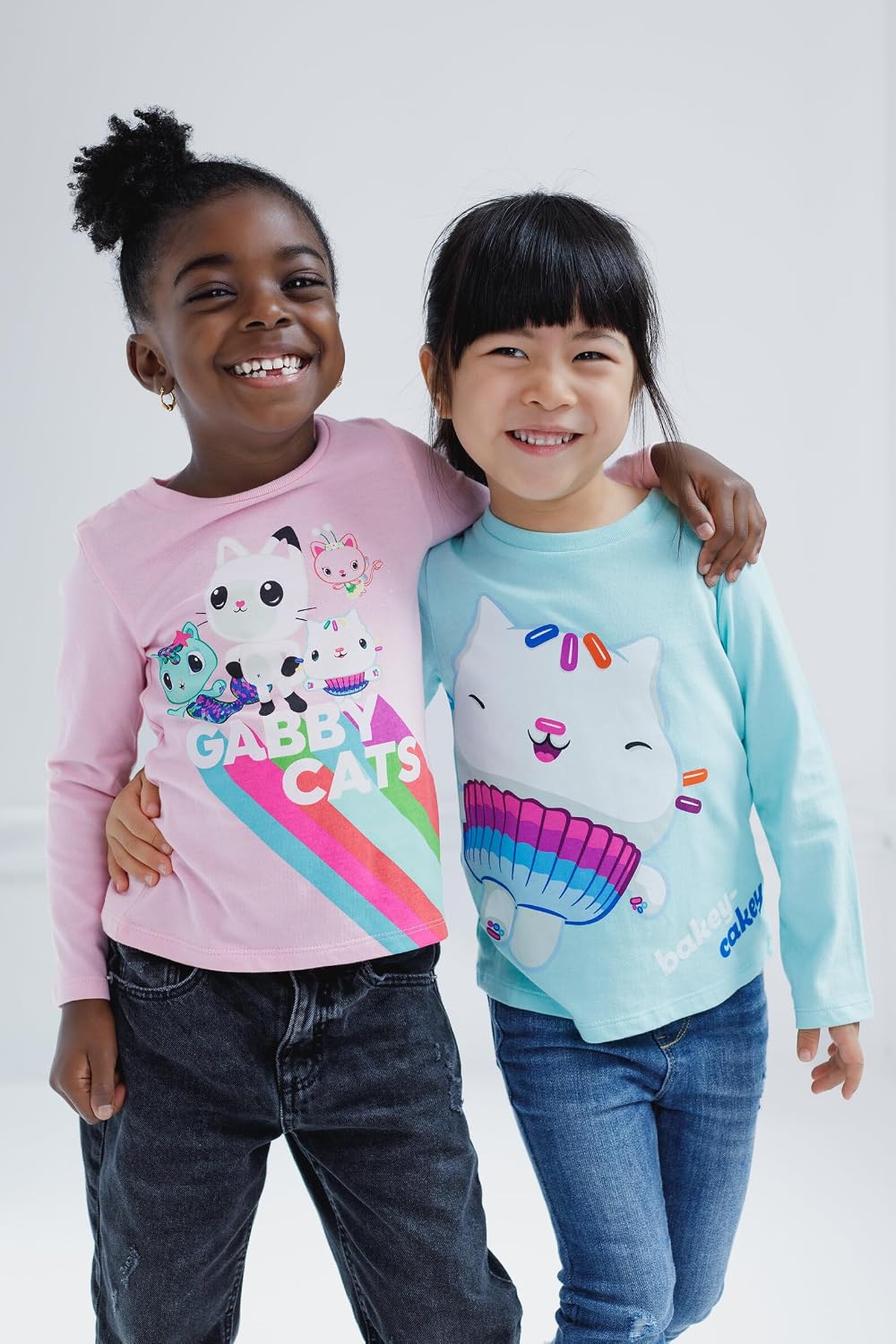DREAMWORKS GABBY'S DOLLHOUSE MerCat Cakey Cat Kitty Fairy Pandy Paws Girls 2 Pack T-Shirts Toddler to Little Kid