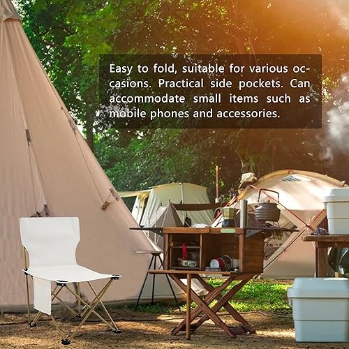 Miniatura 3 de KONCIMAC Silla de pesca para acampar al aire libre, silla de ocio plegable, silla de pesca de tela Oxford portátil, silla de picnic de reunión de