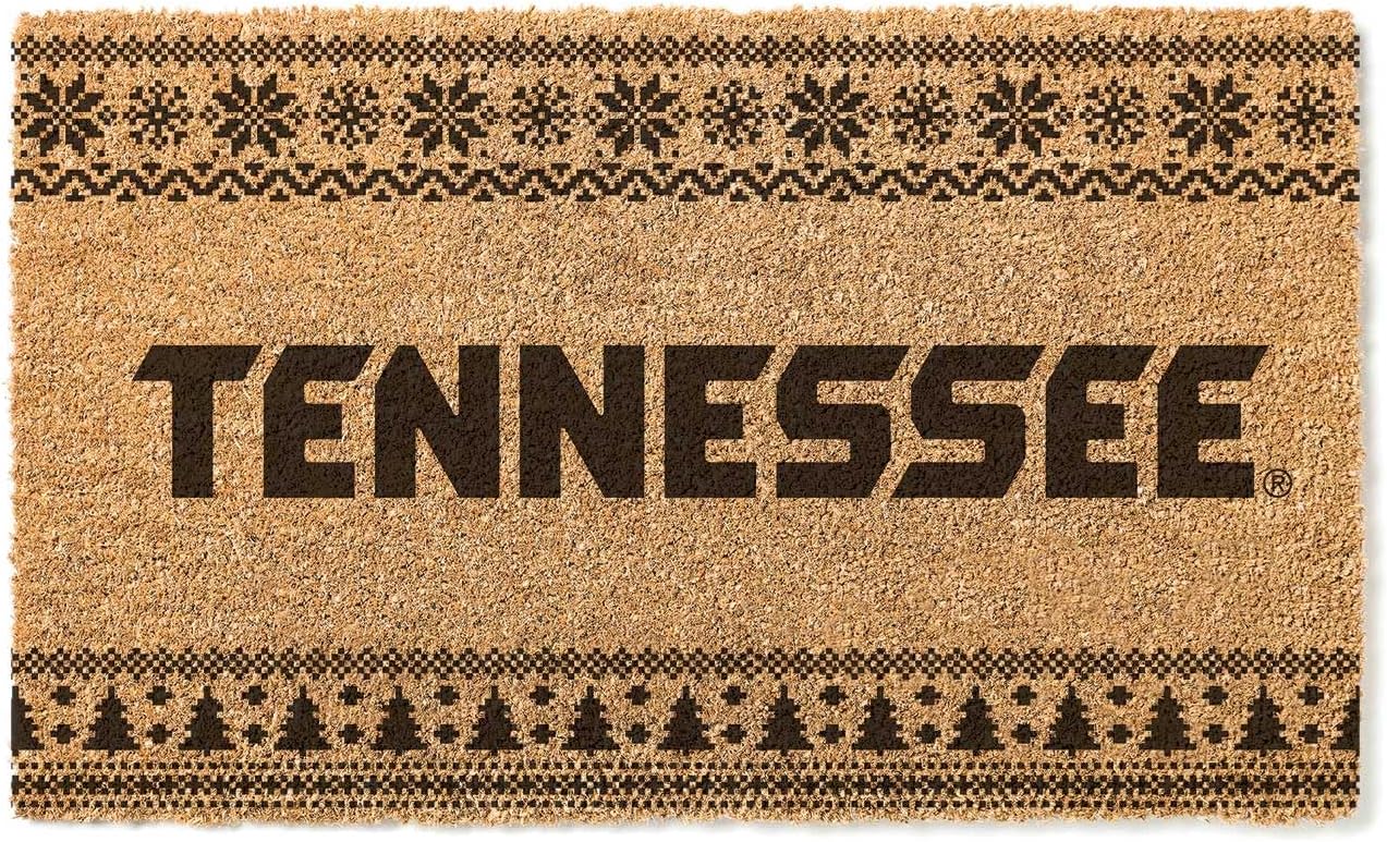 KH Sports Fan Tennessee Volunteers Holiday Coir Doormat, 18x30 Inches, Volunteers Outdoor Rug; Display Some Holiday Cheer with This Unique Tennessee Volunteers Doormat