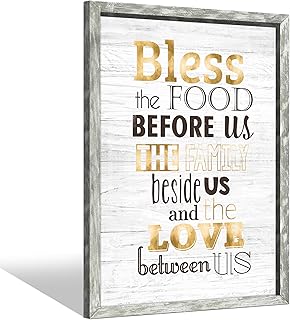 Kitchen Quotes Framed Wall Art: Rustic Inspirational Saying Painting Pic...