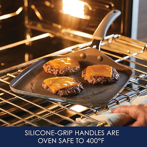 Miniatura 29 de Rachael Ray Cook + Create - Sartén antiadherente para estufa, cuadrada, 11 pulgadas, color azul agave