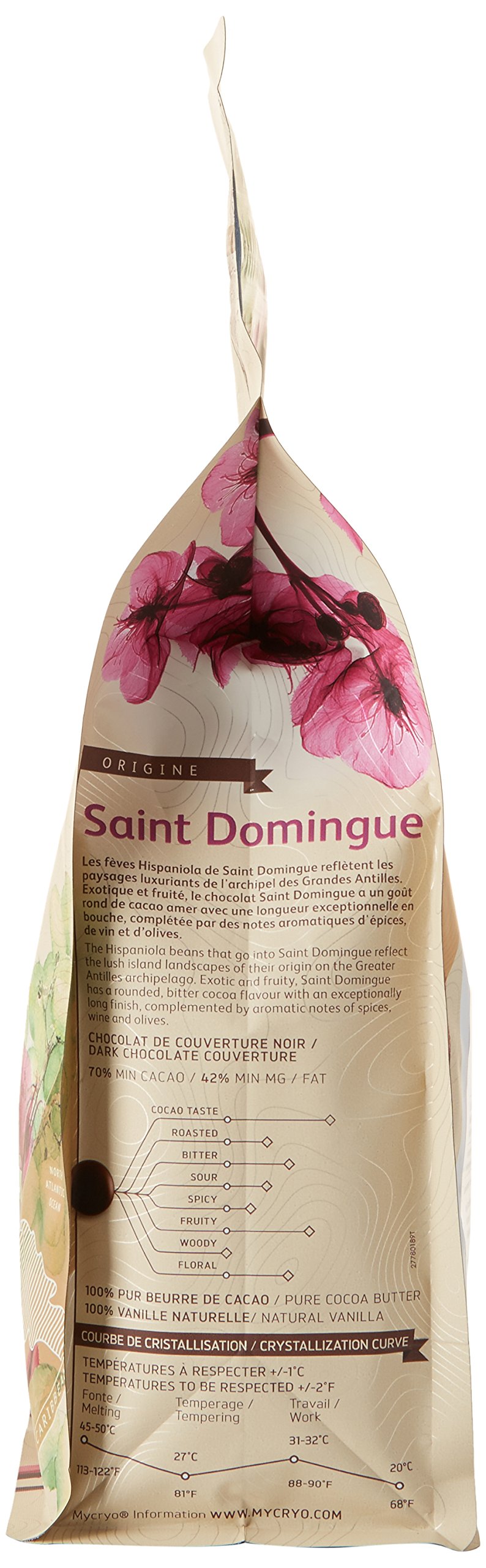 CACAO BARRY CHD-Q70SDO-2B-U73 - 70% Min Cacao Chocolat Saint Domingue Pistoles 1 kg