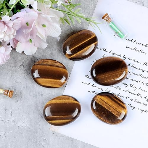 Miniatura 5 de Piedra de preocupación de palma de cristal para ansiedad, tallada a mano, ovalada, para el bolsillo, piedras para meditación, reiki, masaje